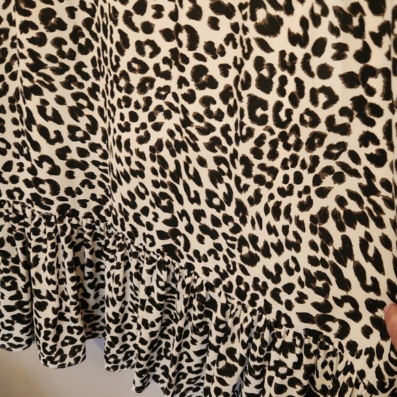 Talbots Leopard Print Midi Dress | Size 12 | Fit & Flare Elastic Waist Like New - Picture 10 of 13